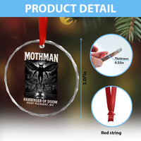 Mothman Crystal Glass Ornament Horror Poster Halloween Harbinger of Doom Cryptid Creature TS10