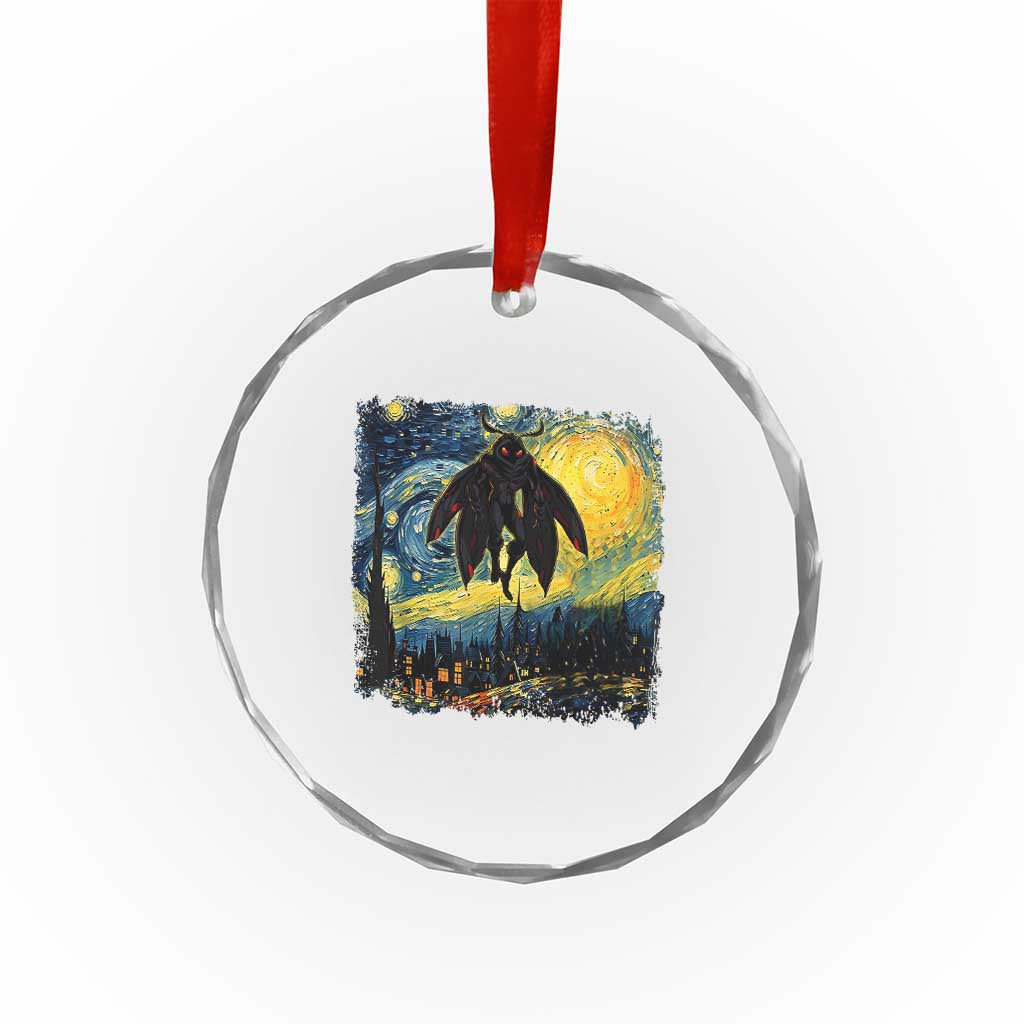 Mothman Crystal Glass Ornament Starry Night Van Gogh Cryptid Lover TS10