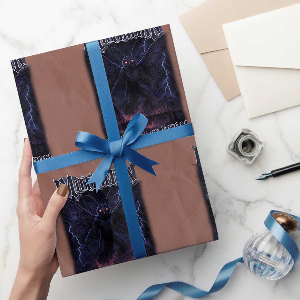 Mothman Wrapping Paper Roll Black Bridge Folk Horror Cryptid Fan