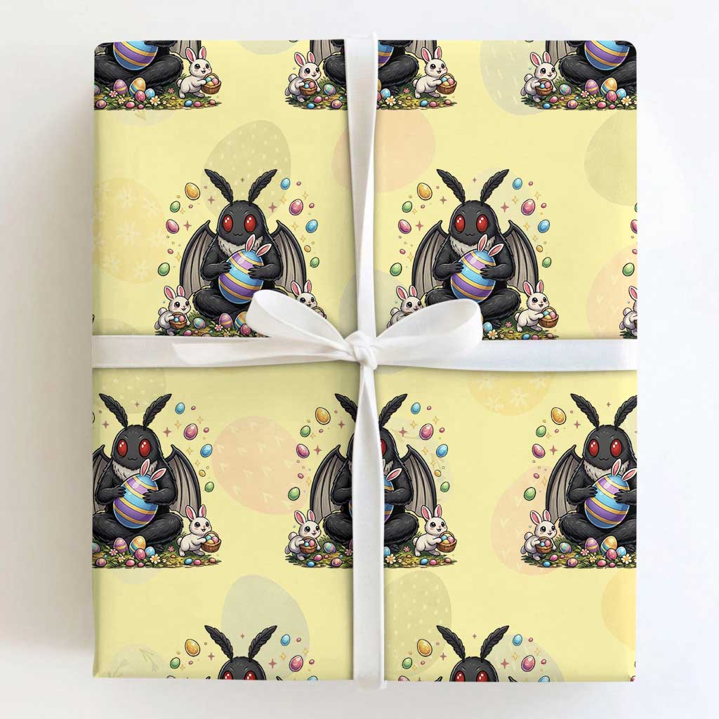 Mothman Easter Bunny Wrapping Paper Roll Funny West Virginia Cryptid Lover Gift