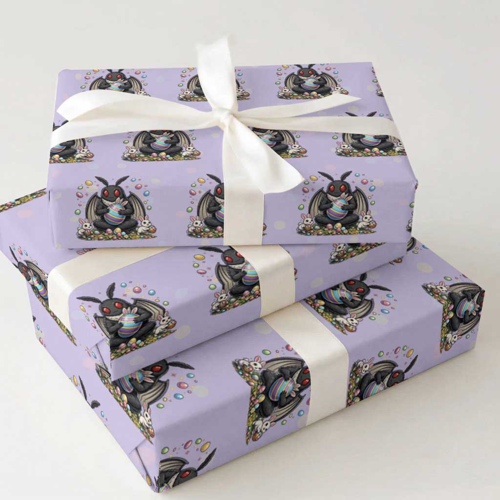 Mothman Easter Bunny Wrapping Paper Roll Funny West Virginia Cryptid Lover Gift