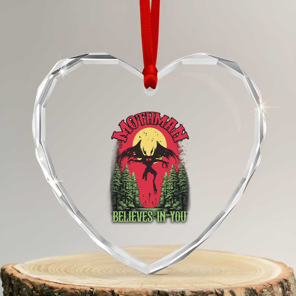 Mothman Heart Crystal Glass Ornament Believes In You Cryptid Cryptozoology - Wonder Print Shop