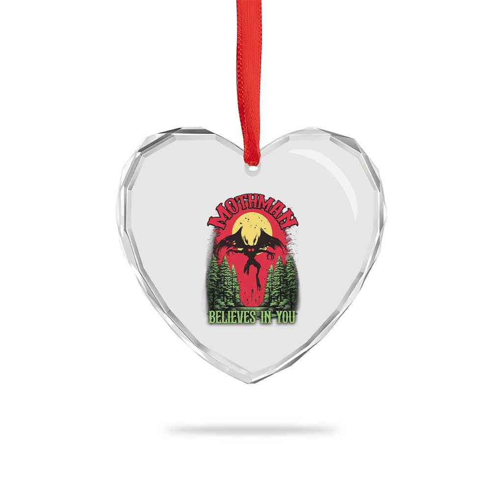 Mothman Heart Crystal Glass Ornament Believes In You Cryptid Cryptozoology - Wonder Print Shop