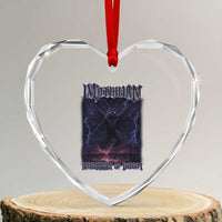 Mothman Heart Crystal Glass Ornament Black Bridge Folk Horror Cryptid Fan
