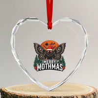 Mothman Heart Crystal Glass Ornament Holiday Humor Merry Mothmas Cryptid Gift - Wonder Print Shop