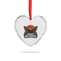 Mothman Heart Crystal Glass Ornament Holiday Humor Merry Mothmas Cryptid Gift - Wonder Print Shop