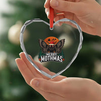 Mothman Heart Crystal Glass Ornament Holiday Humor Merry Mothmas Cryptid Gift - Wonder Print Shop