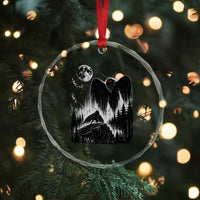 Mothman Howling at Moon 90s Retro Crystal Glass Ornament Funny West Virginia Cryptid
