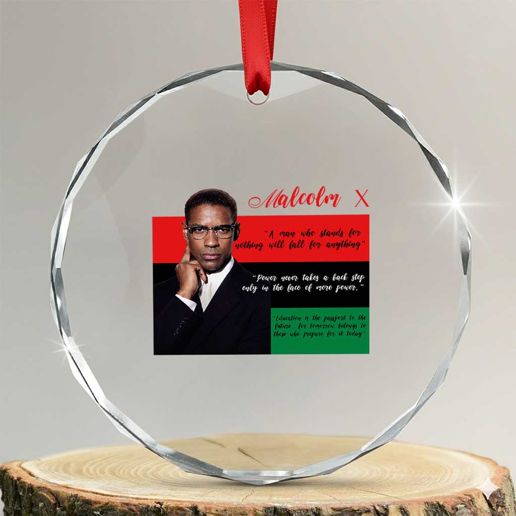 Motivational Malcolm X Quote Crystal Glass Ornament Black History Month Gift - Wonder Print Shop