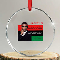 Motivational Malcolm X Quote Crystal Glass Ornament Black History Month Gift - Wonder Print Shop