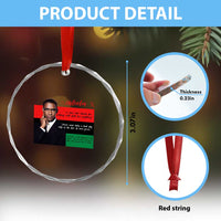 Motivational Malcolm X Quote Crystal Glass Ornament Black History Month Gift - Wonder Print Shop