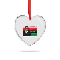Motivational Malcolm X Quote Heart Crystal Glass Ornament Black History Month Gift - Wonder Print Shop