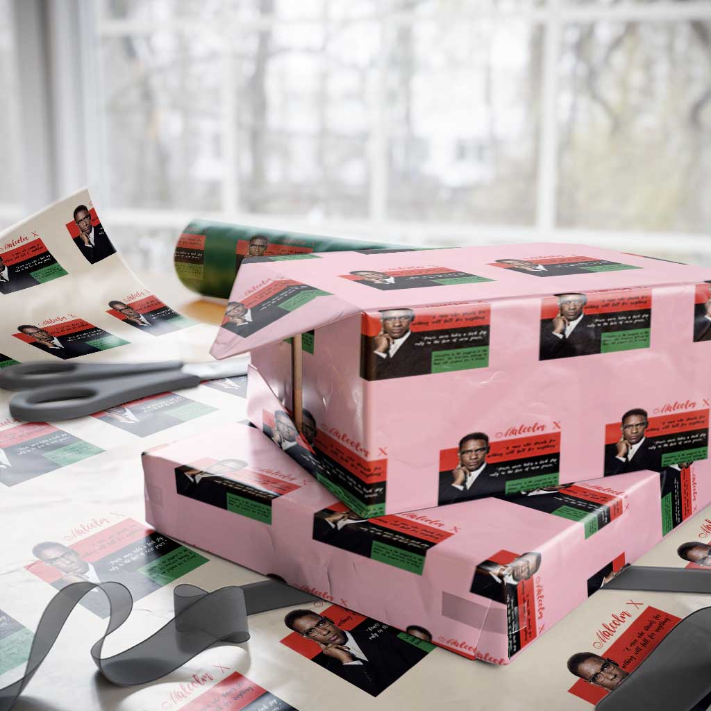 Motivational Malcolm X Quote Wrapping Paper Roll Black History Month Gift - Wonder Print Shop