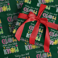 Motivational Test Day Glow Wrapping Paper Roll Today You Will Glow When You Show What You Know