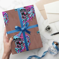 Motocross Helmet Drip Ice Cream Melt Graphic Dirt Bike Racing Wrapping Paper Roll