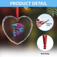 Motocross Helmet Drip Ice Cream Melt Graphic Dirt Bike Racing Heart Crystal Glass Ornament