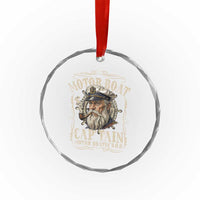 Motor Boat Captain Crystal Glass Ornament Funny Pontoon Boating Motor Boatin Lake