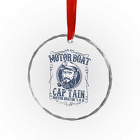 Motor Boat Captain Crystal Glass Ornament Funny Pontoon Boating Motor Boatin Lake Life TS02