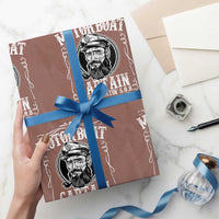 Motor Boat Captain Wrapping Paper Roll Funny Boating Pontoon Party Motor Boatin Lake Life - Wonder Print Shop