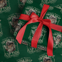 Motor Boat Captain Wrapping Paper Roll Funny Pontoon Boating Motor Boatin Lake