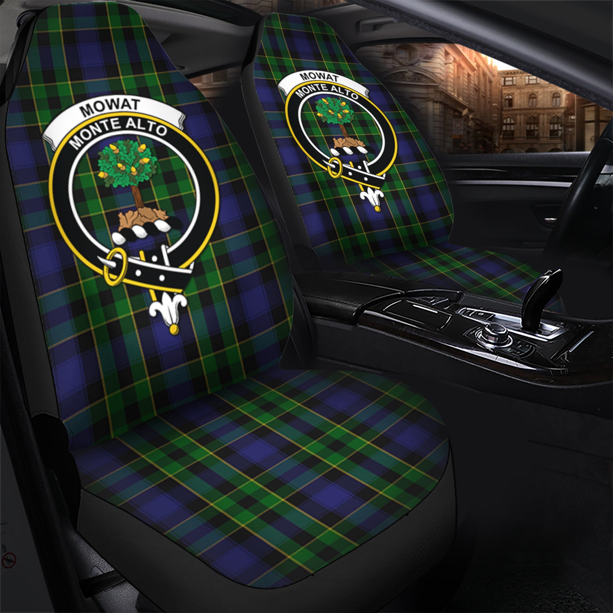 Mowat Clan Tartan Car Seat Cover, Family Crest Tartan Seat Cover TS23