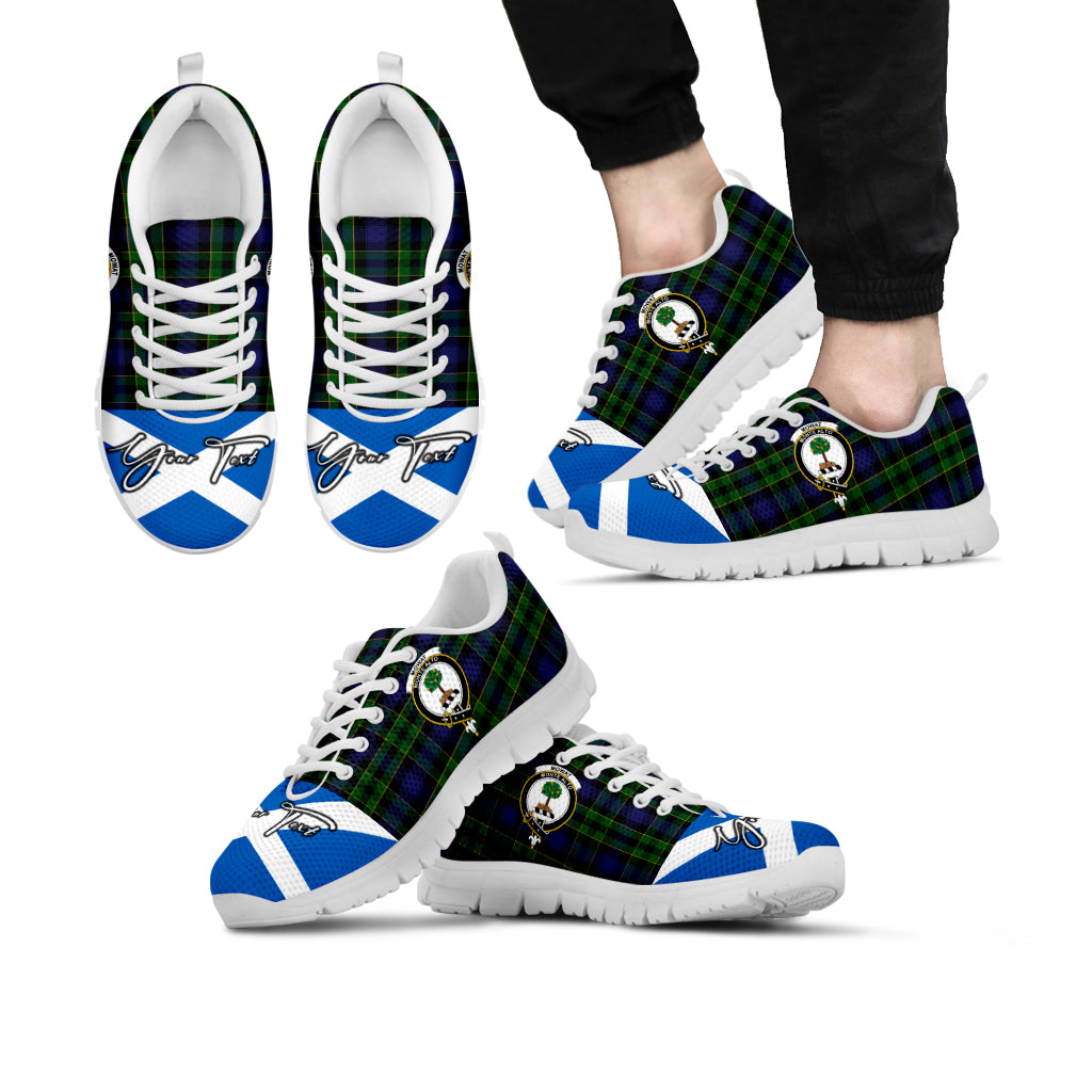 mowat-family-crest-tartan-sneaker-tartan-plaid-with-scotland-flag-shoes-personalized-your-signature