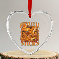 Mozzarella Sticks Heart Crystal Glass Ornament Funny Foodie Meme Snack Lover Vintage 90s - Wonder Print Shop