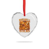 Mozzarella Sticks Heart Crystal Glass Ornament Funny Foodie Meme Snack Lover Vintage 90s - Wonder Print Shop