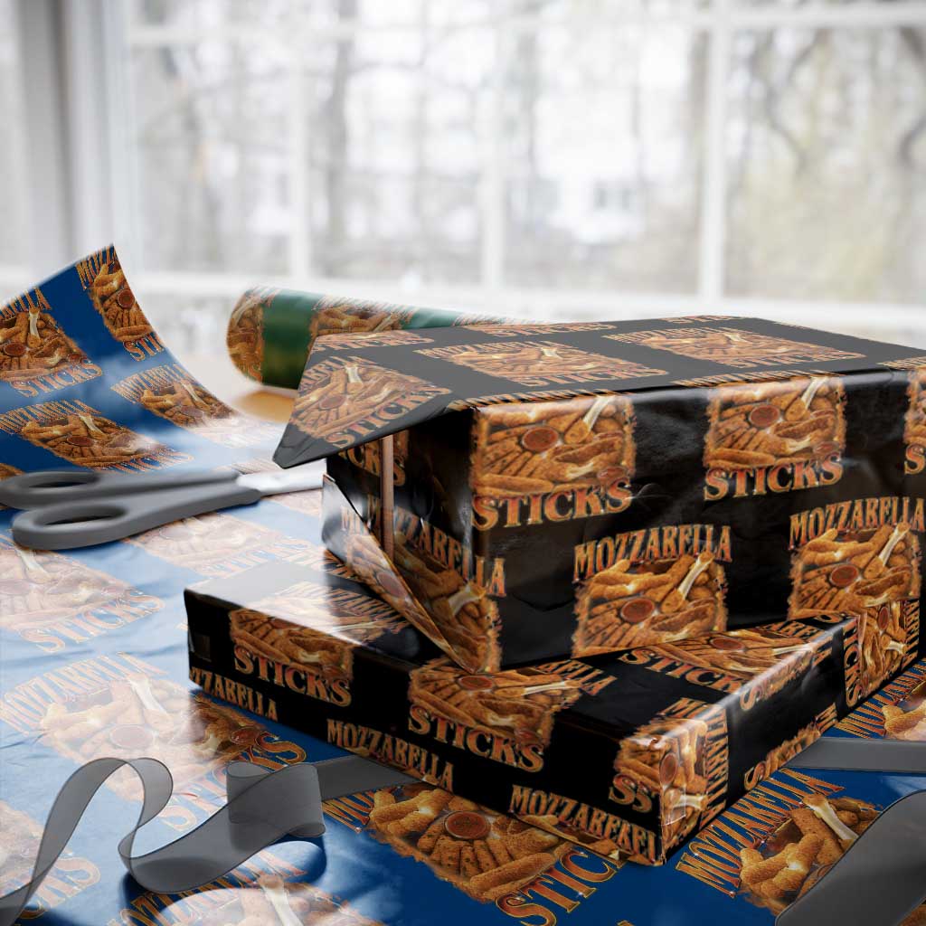 Mozzarella Sticks Wrapping Paper Roll Funny Foodie Meme Snack Lover Vintage 90s - Wonder Print Shop