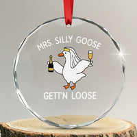 Mrs. Silly Goose Bride Crystal Glass Ornament Funny Goose Lovers - Wonder Print Shop