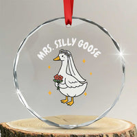 Mrs. Silly Goose Bride Crystal Glass Ornament Funny Goose Lovers Bride To Be - Wonder Print Shop