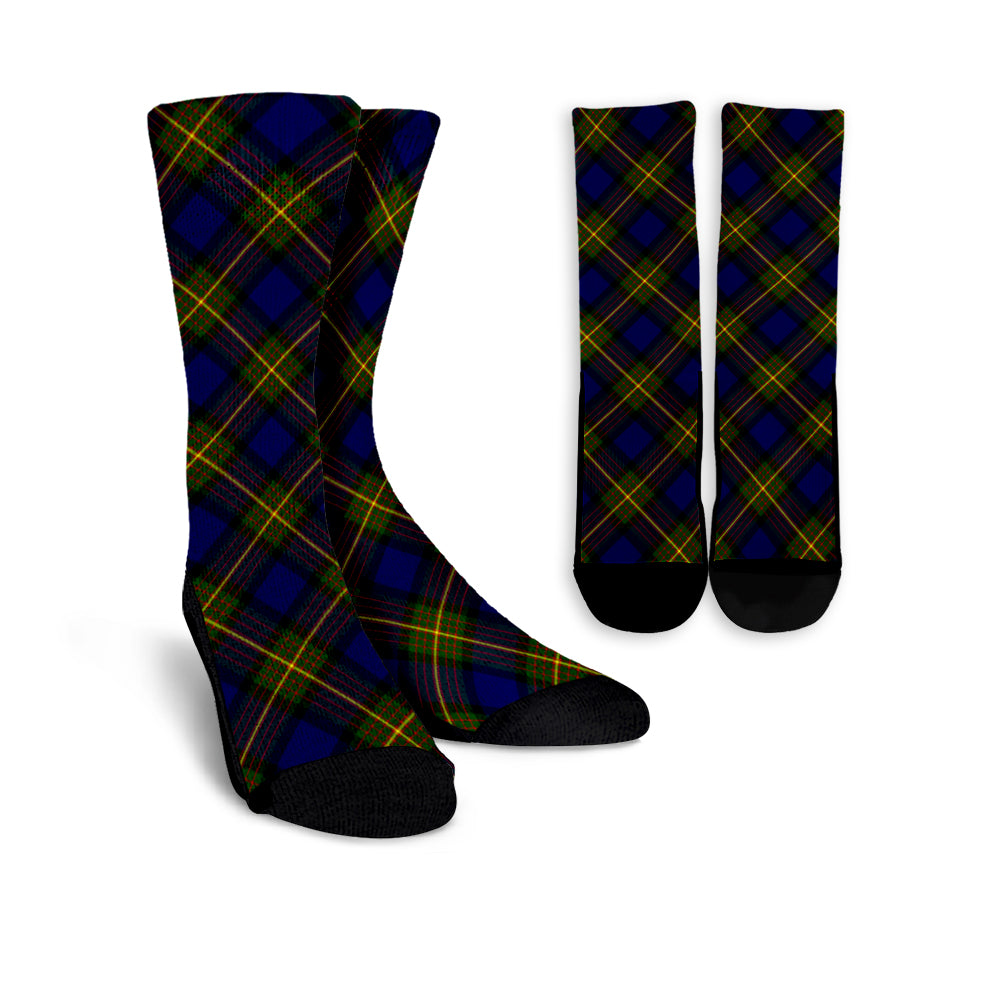Muir Tartan Socks, Cross Tartan Plaid Socks, Long Tartan Socks Cross Style TS23
