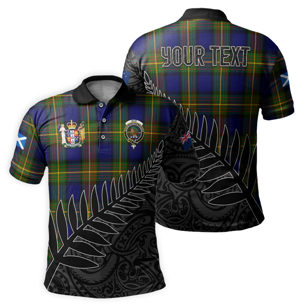 muir-tartan-family-crest-golf-shirt-with-fern-leaves-and-coat-of-arm-of-new-zealand-personalized-your-name-scottish-tatan-polo-shirt