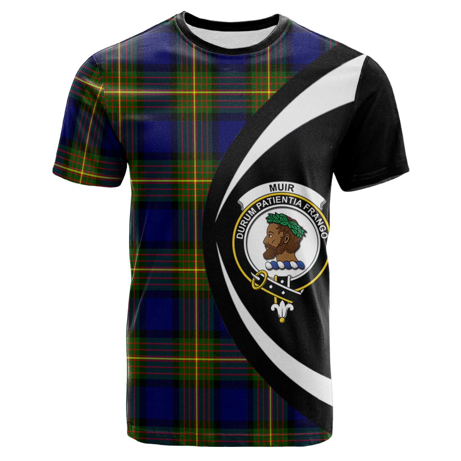 scottish-muir-clan-crest-circle-style-tartan-t-shirt