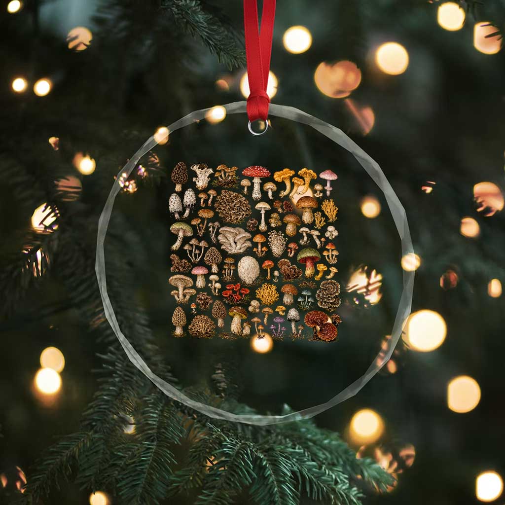 Mushroom Lovers Crystal Glass Ornament Mycology Fungi Foraging Mushroom Whisperer