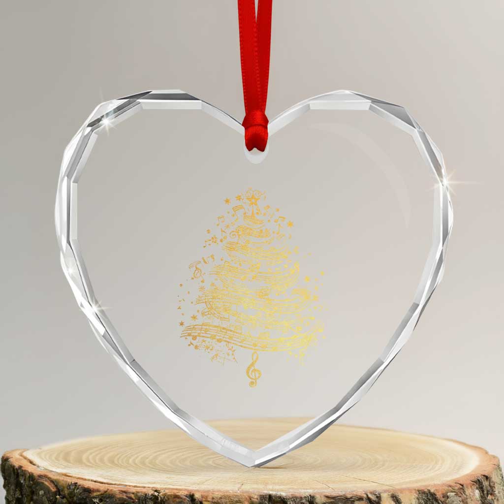 Music Christmas Tree Heart Crystal Glass Ornament Musician Music Lover Gift - Wonder Print Shop