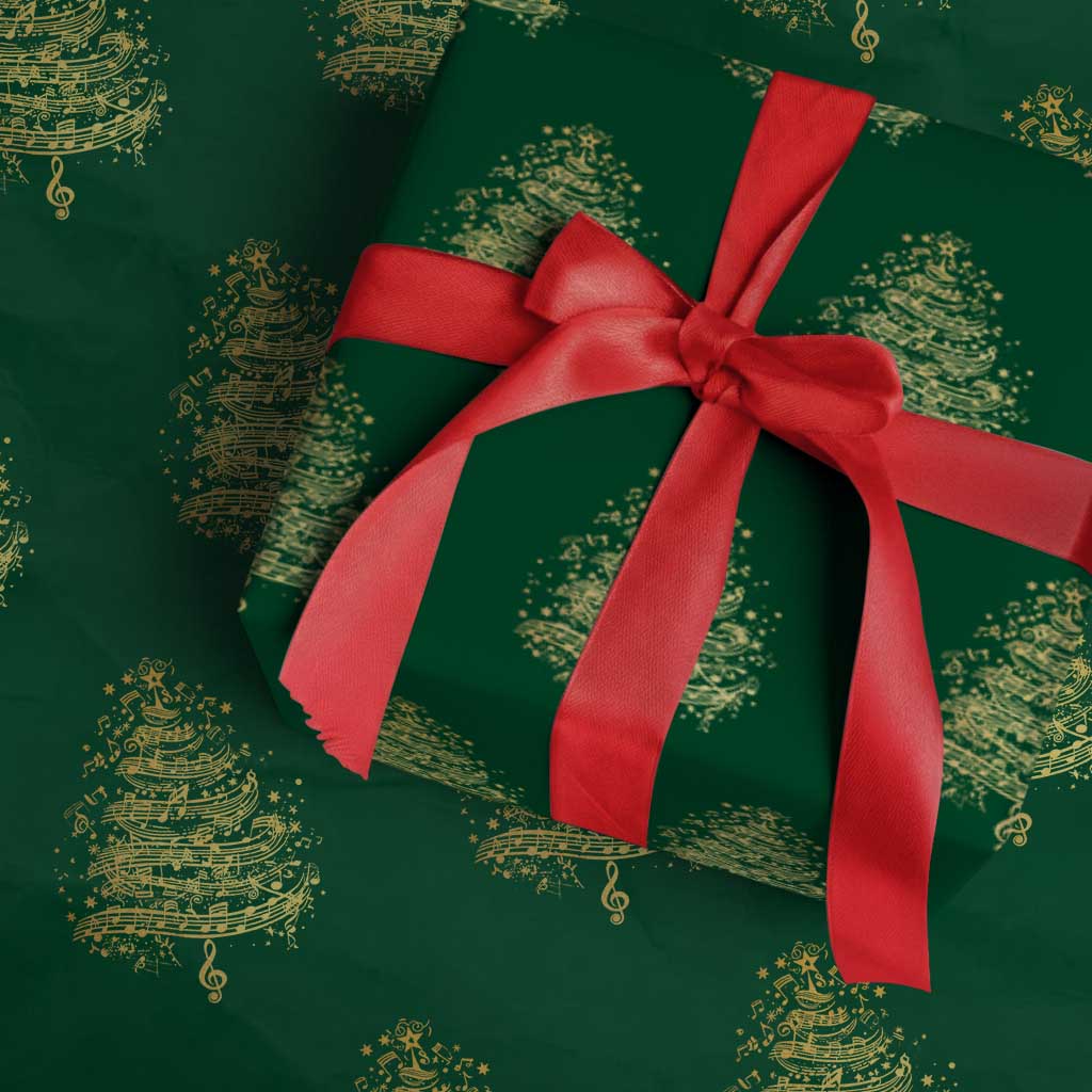Music Christmas Tree Wrapping Paper Roll Musician Music Lover Gift - Wonder Print Shop