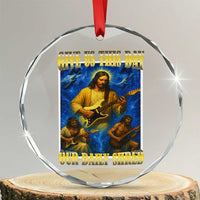 Music Give Us This Day Our Daily Shred Crystal Glass Ornament Funny Jesus Rock Guitar Meme TS02