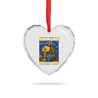 Music Give Us This Day Our Daily Shred Heart Crystal Glass Ornament Funny Jesus Rock Guitar Meme - Wonder Print Shop