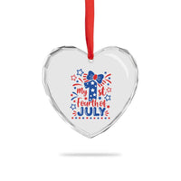 My 1st Fourth of July Patriotic Star Bow Heart Crystal Glass Ornament Number One Festive Holiday Independence Milestone