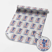 My 1st Fourth of July Patriotic Star Bow Wrapping Paper Roll Number One Festive Holiday Independence Milestone