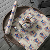 My 1st Fourth of July Patriotic Star Bow Wrapping Paper Roll Number One Festive Holiday Independence Milestone