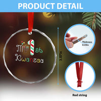 My 1st Kwanzaa Crystal Glass Ornament Babys First Kwanzaa Kinara Gift