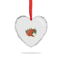 My Beaver My Rules Heart Crystal Glass Ornament Funny Beaver  Outdoor Nature Lover - Wonder Print Shop