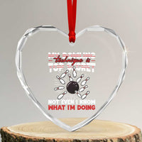 My Bowling Technique Is Top Secret Heart Crystal Glass Ornament Funny Bowler Gift - Wonder Print Shop