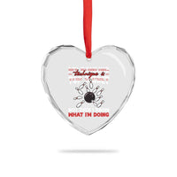 My Bowling Technique Is Top Secret Heart Crystal Glass Ornament Funny Bowler Gift - Wonder Print Shop
