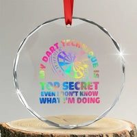 My Dart Technique Is Top Secret Crystal Glass Ornament Vintage Tie Dye Dart Lover - Wonder Print Shop