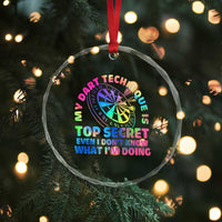 My Dart Technique Is Top Secret Crystal Glass Ornament Vintage Tie Dye Dart Lover - Wonder Print Shop