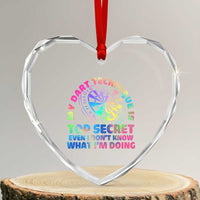 My Dart Technique Is Top Secret Heart Crystal Glass Ornament Vintage Tie Dye Dart Lover - Wonder Print Shop