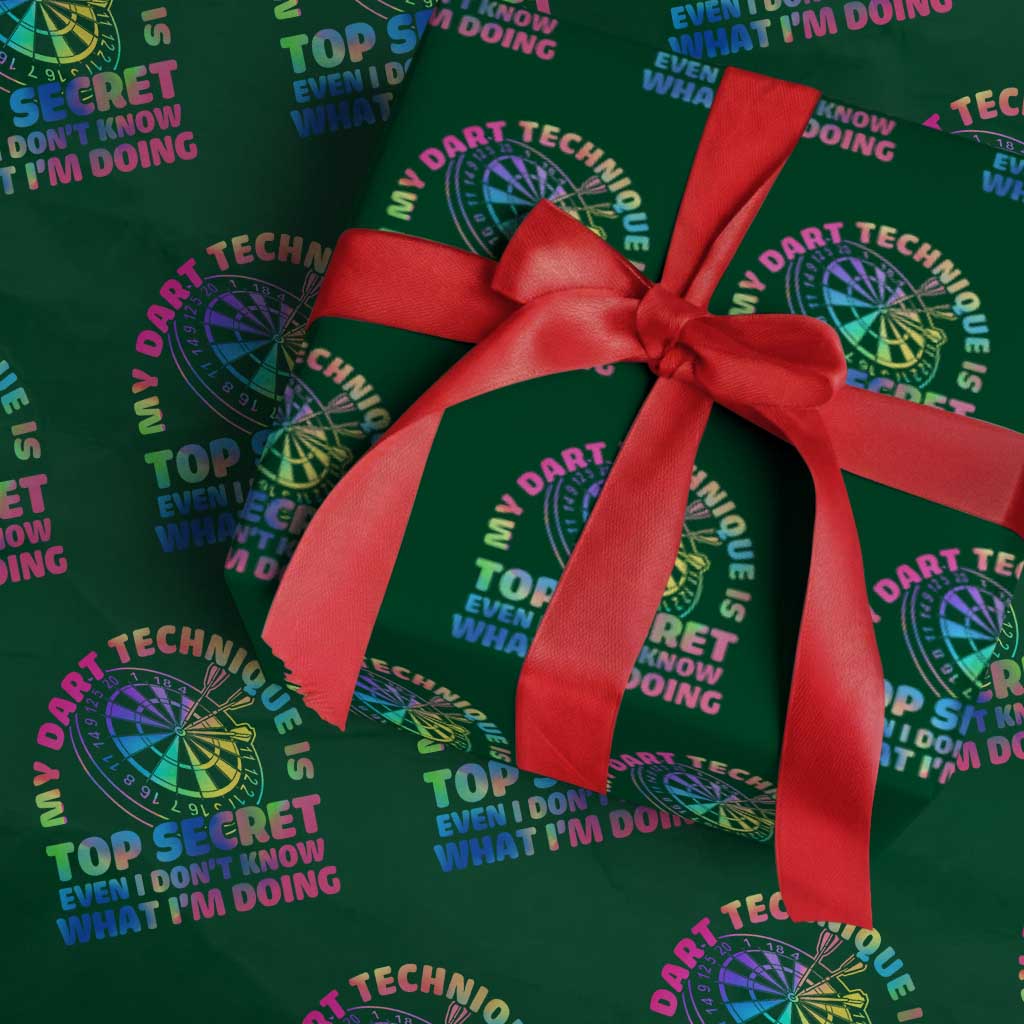 My Dart Technique Is Top Secret Wrapping Paper Roll Vintage Tie Dye Dart Lover - Wonder Print Shop